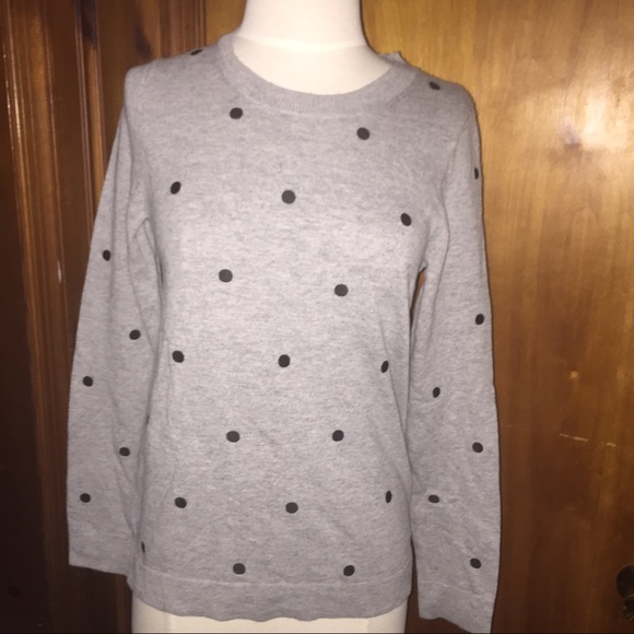 J.crew grey polka dot sweater small Jcrew